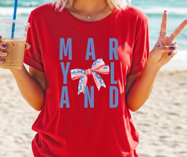 Maryland Patriotic Bow T-Shirt