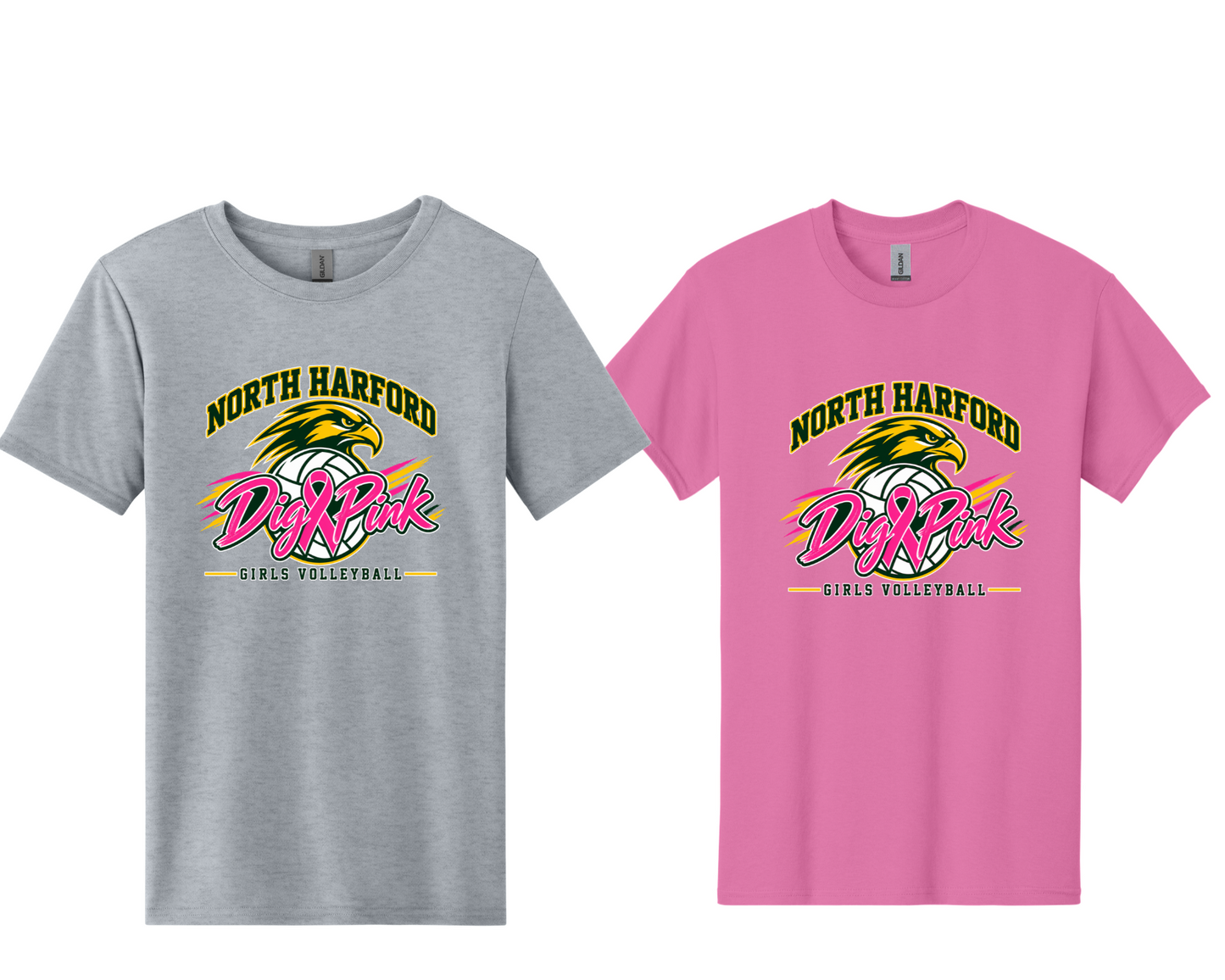 North Harford Volley Ball Dig Pink T-Shirt