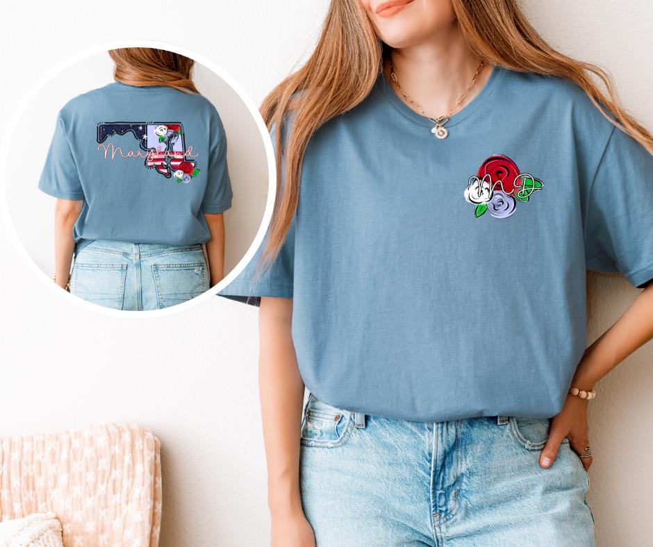 Maryland Floral Back Print Tee
